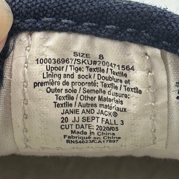 Janie and Jack Boys' Peanuts Snoopy And Woodstock Sneakers Navy Toddler Size 8 - Picture 8 of 9